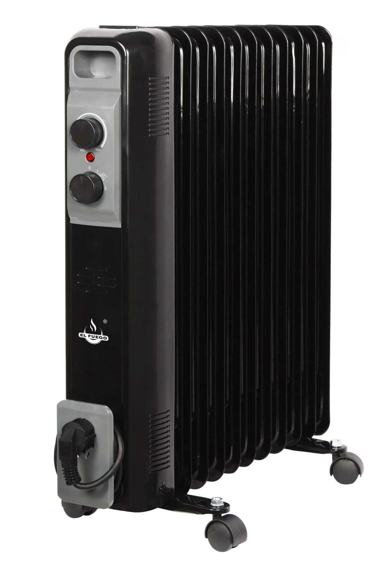 Mobiler Ölradiator, schwarz, 11 Rippen - 2