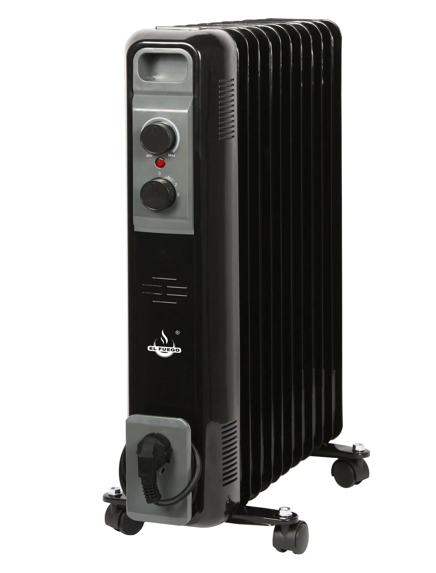 Mobiler Ölradiator, schwarz, 11 Rippen - 8