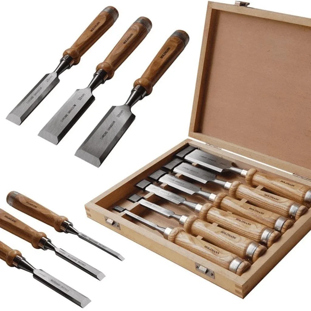 Profi-Holzmeißel-Set 6-teilig - HSS-Qualität - 6 t/m 38 mm - in Holzaufbewahrungsbox - 3