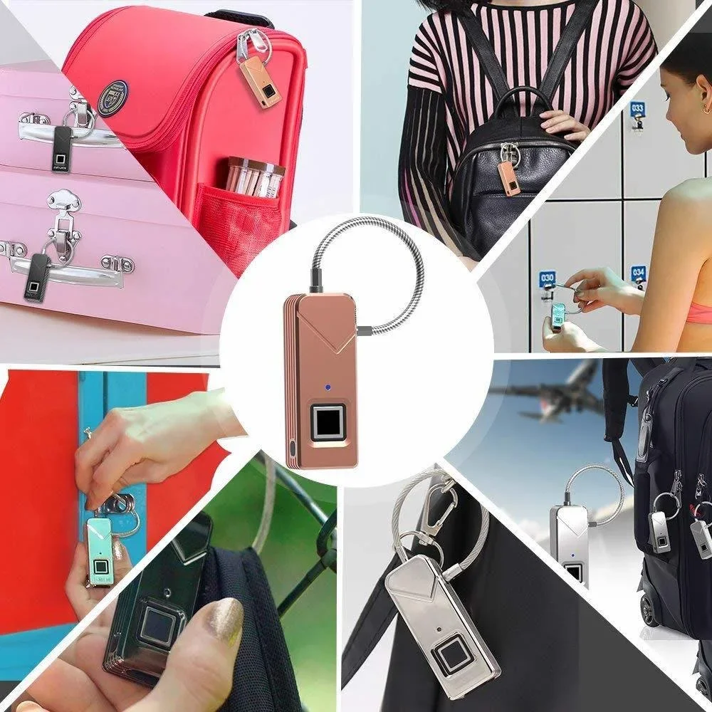 Movelly fingerprint padlock Rose - 5