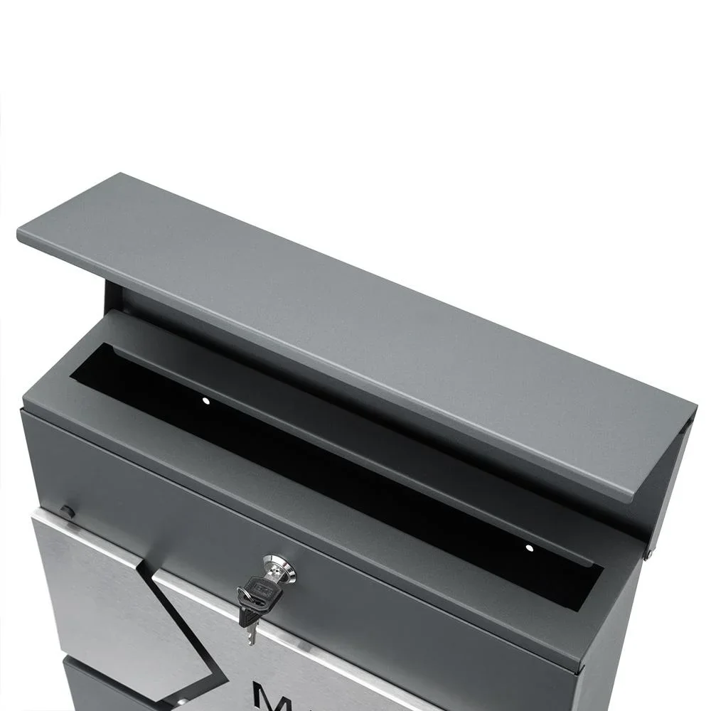 Designerbriefkasten anthrazit / silber - 7