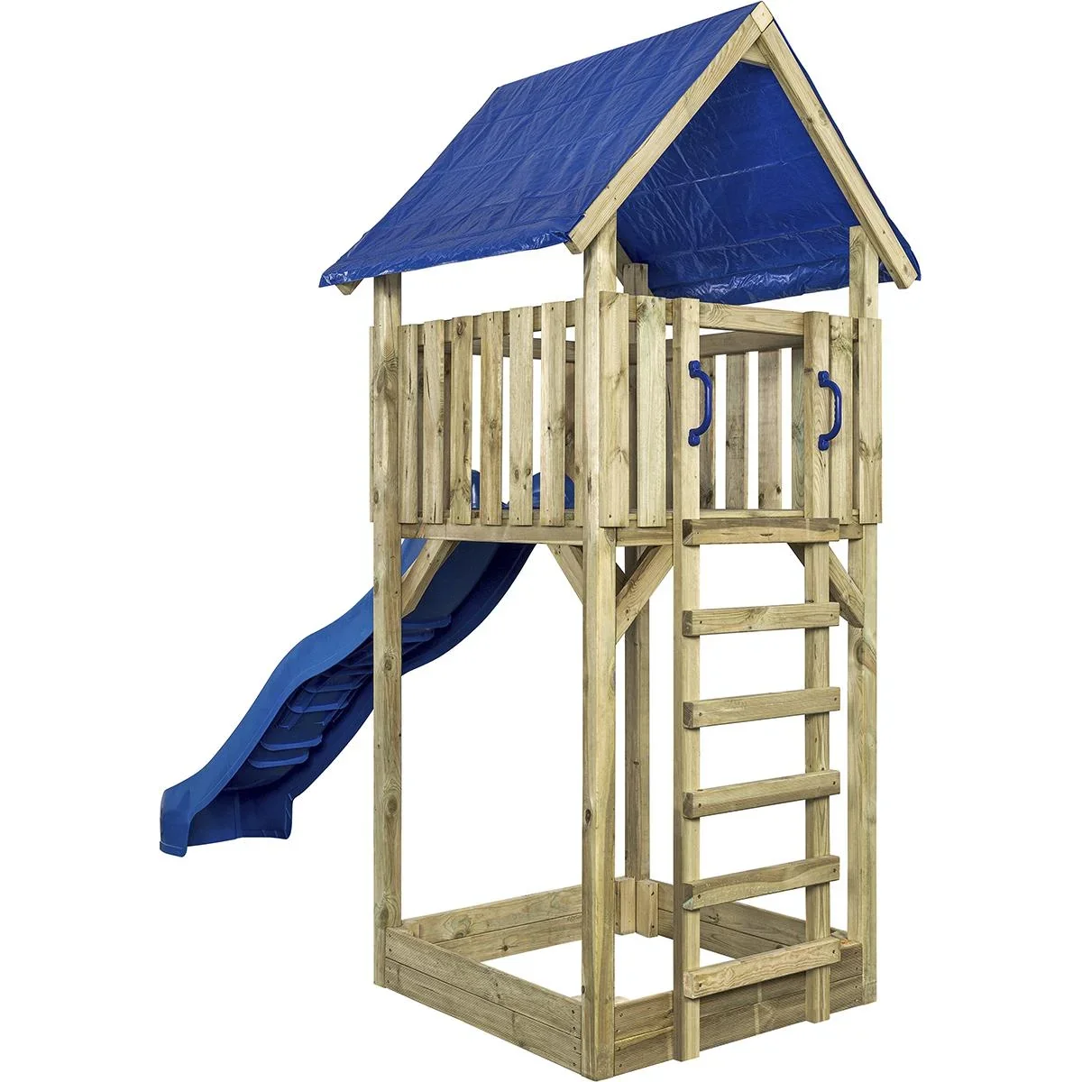 Spielturm Lisa mit Rutsche blau - 0
