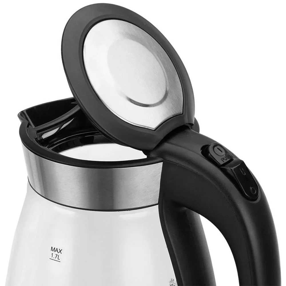 Wasserkocher Schwarz/Silber Glas/Edelstahl 1.7L - 2