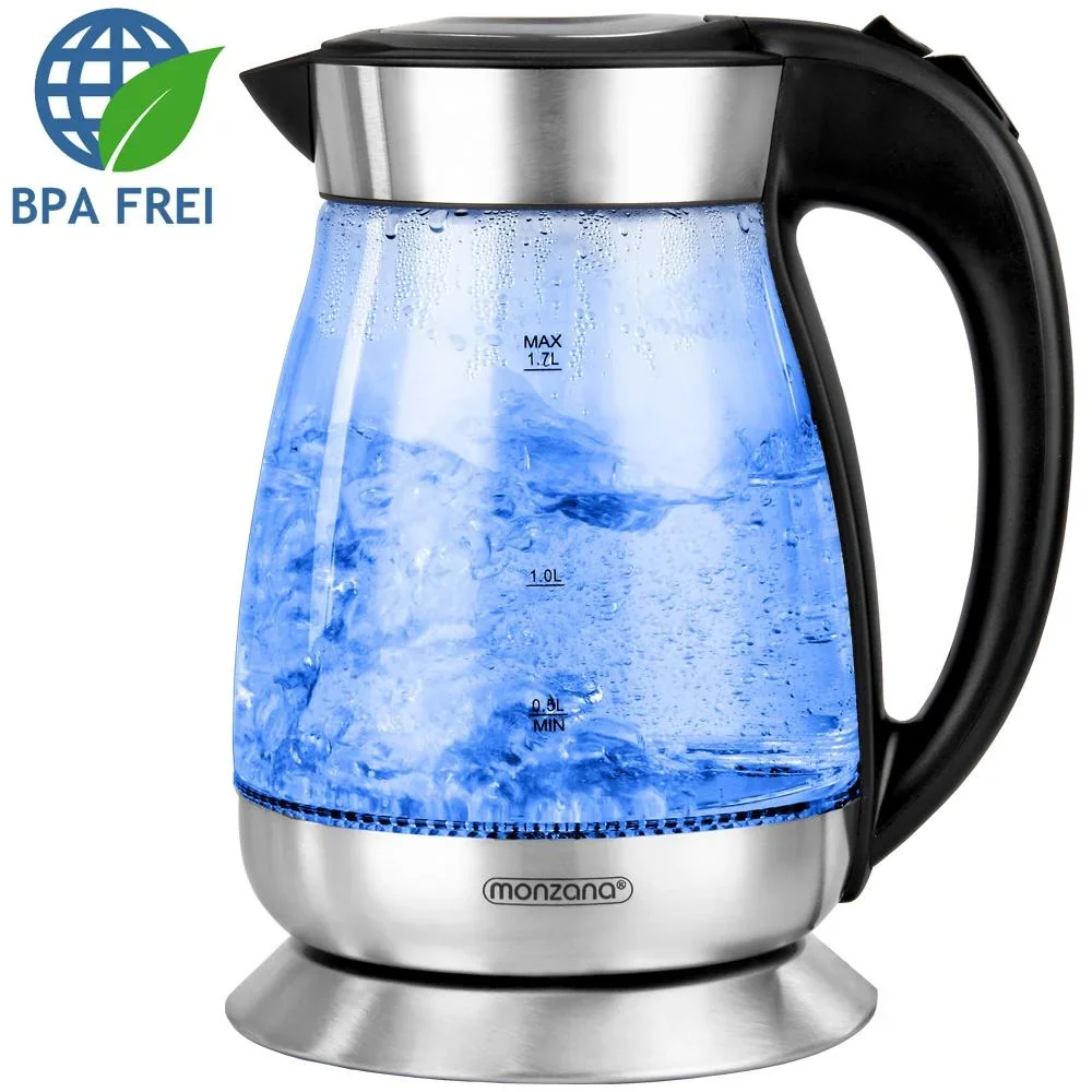 Wasserkocher Schwarz/Silber Glas/Edelstahl 1.7L - 5