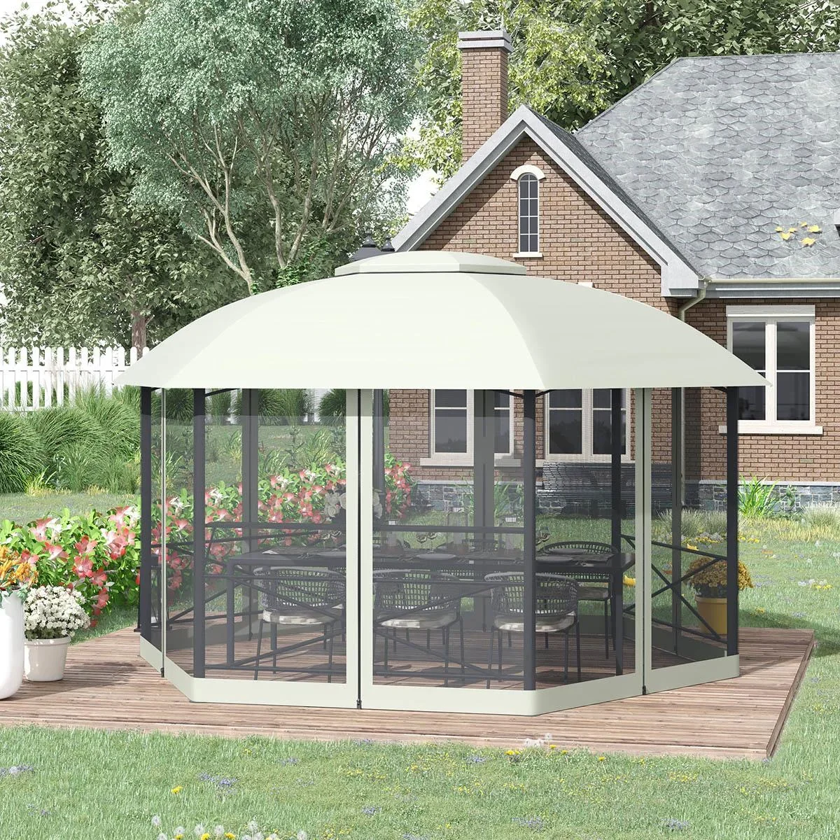 Pavillon - Weiß - 4 x 4 m - 1