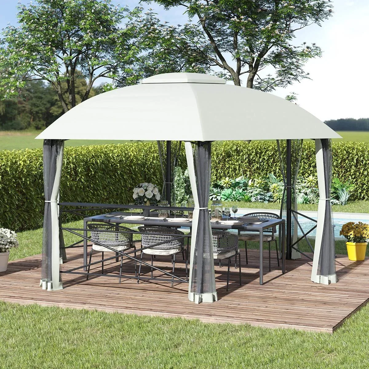 Pavillon - Weiß - 4 x 4 m - 2