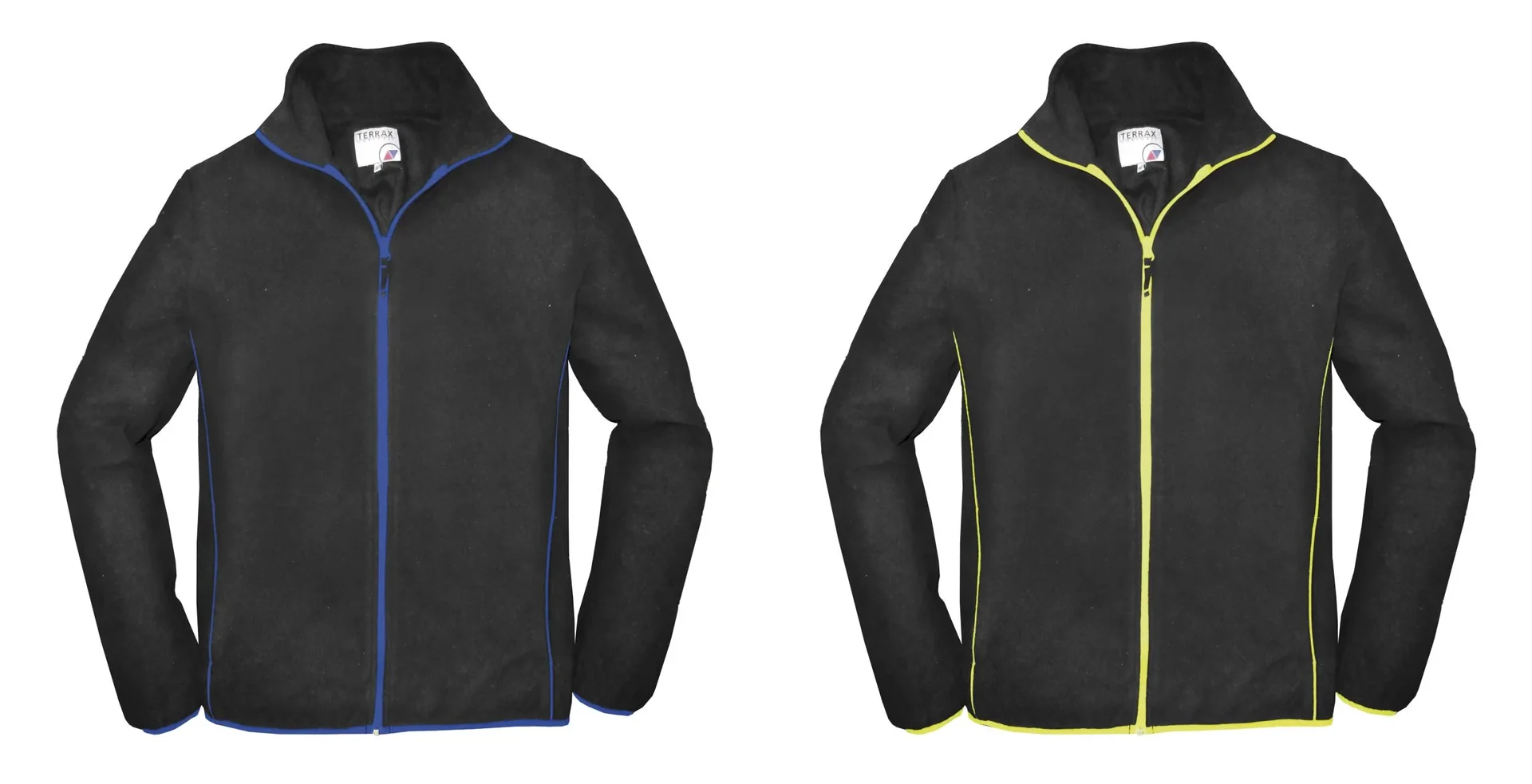 Fleecejacke in leichter Qualität, Farbe schwarz/limette, Gr.XL - 0