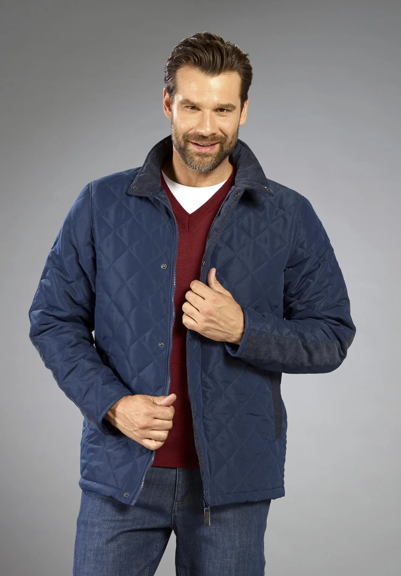 Steppjacke mit Stehkragen, Farbe marine, Gr. M - 1