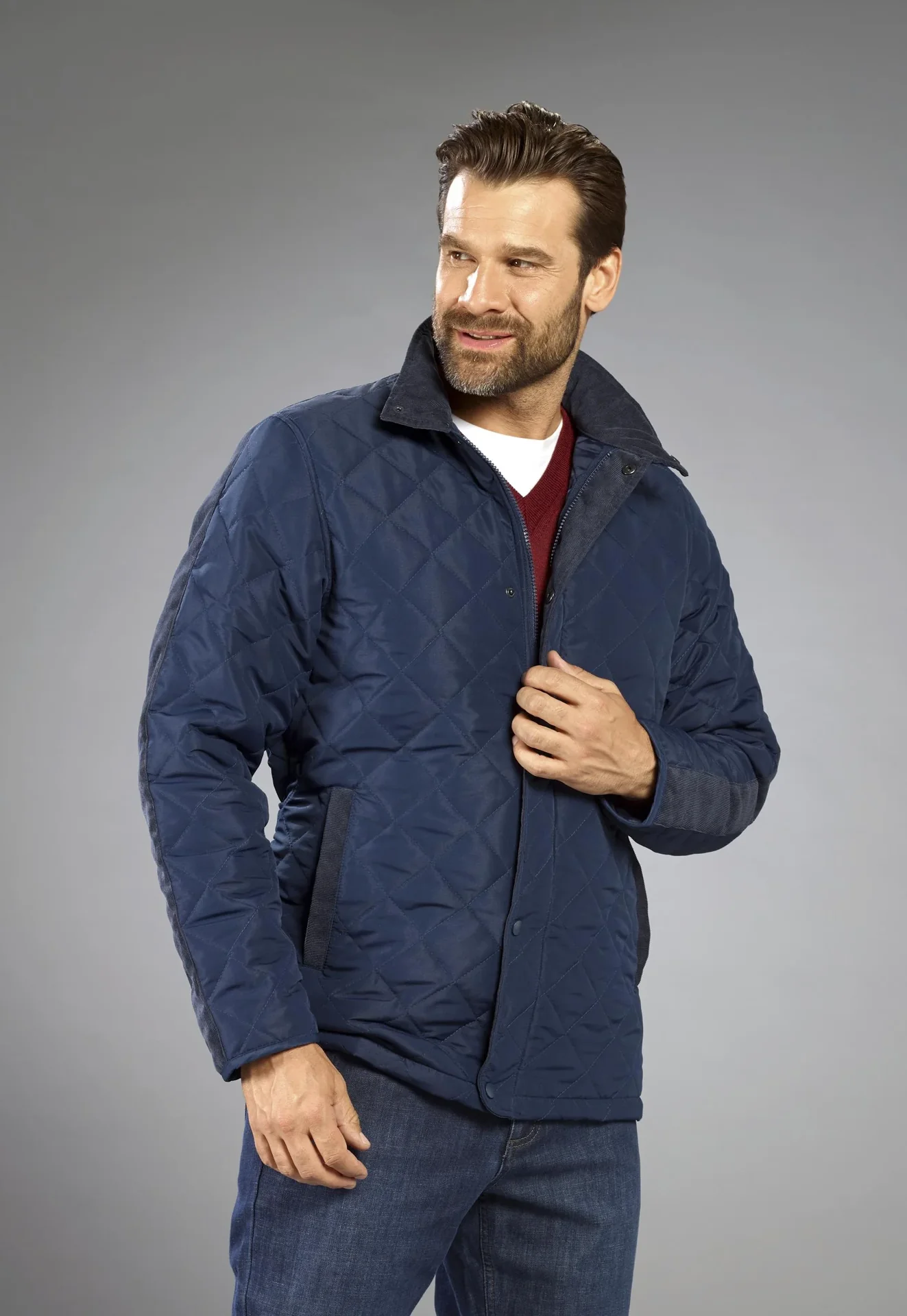 Steppjacke mit Stehkragen, Farbe marine, Gr. M - 2