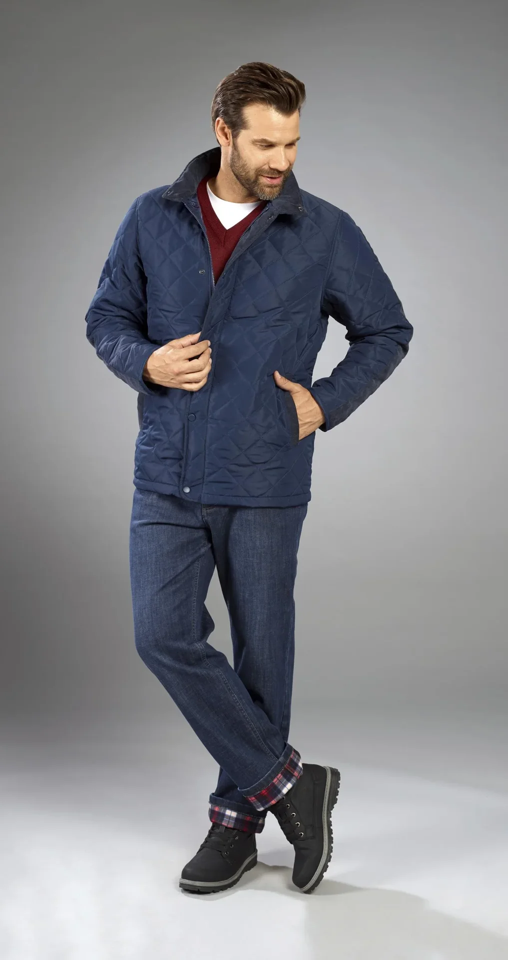 Steppjacke mit Stehkragen, Farbe marine, Gr. M - 6