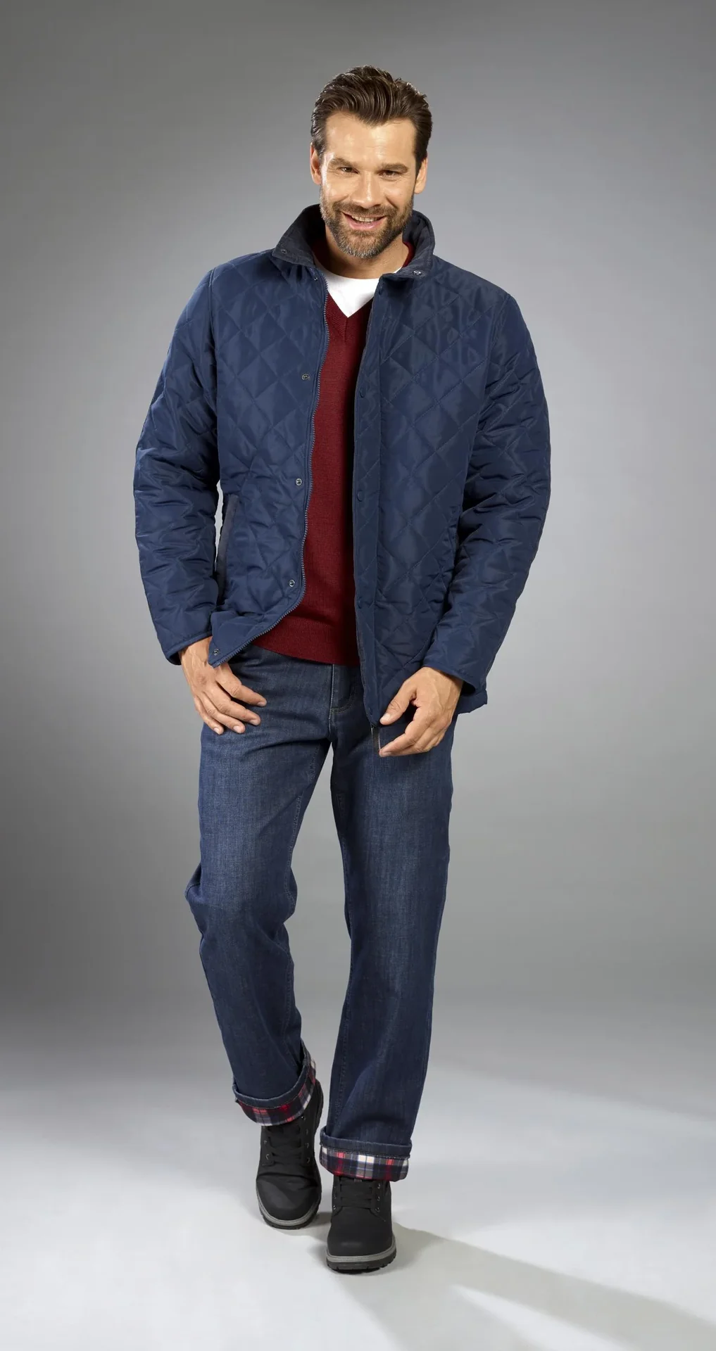 Steppjacke mit Stehkragen, Farbe marine, Gr. M - 7