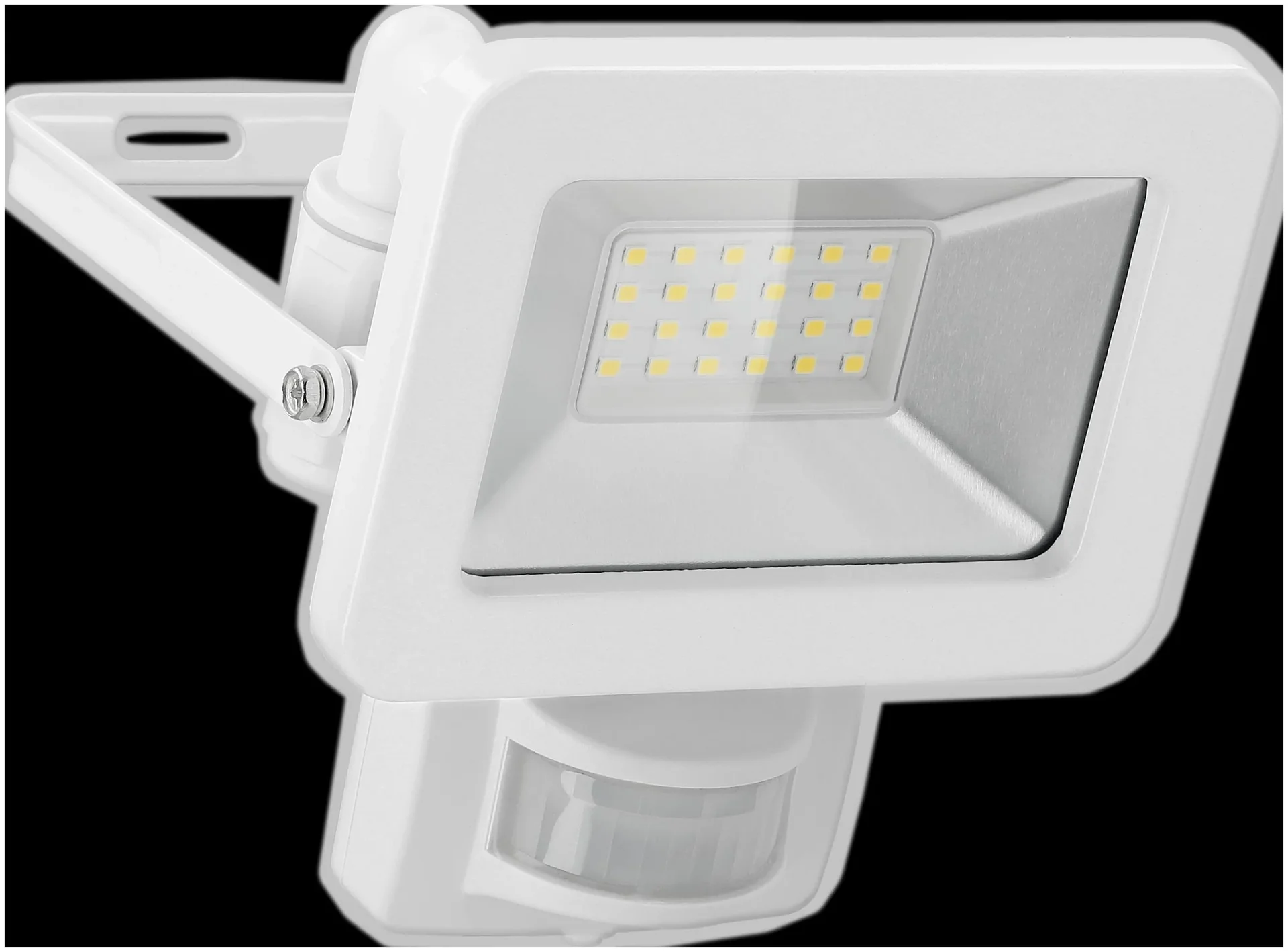 LED Außenstrahler mit Bewegungsmelder Weiß, 20 Watt - 1700 Lumen - 0