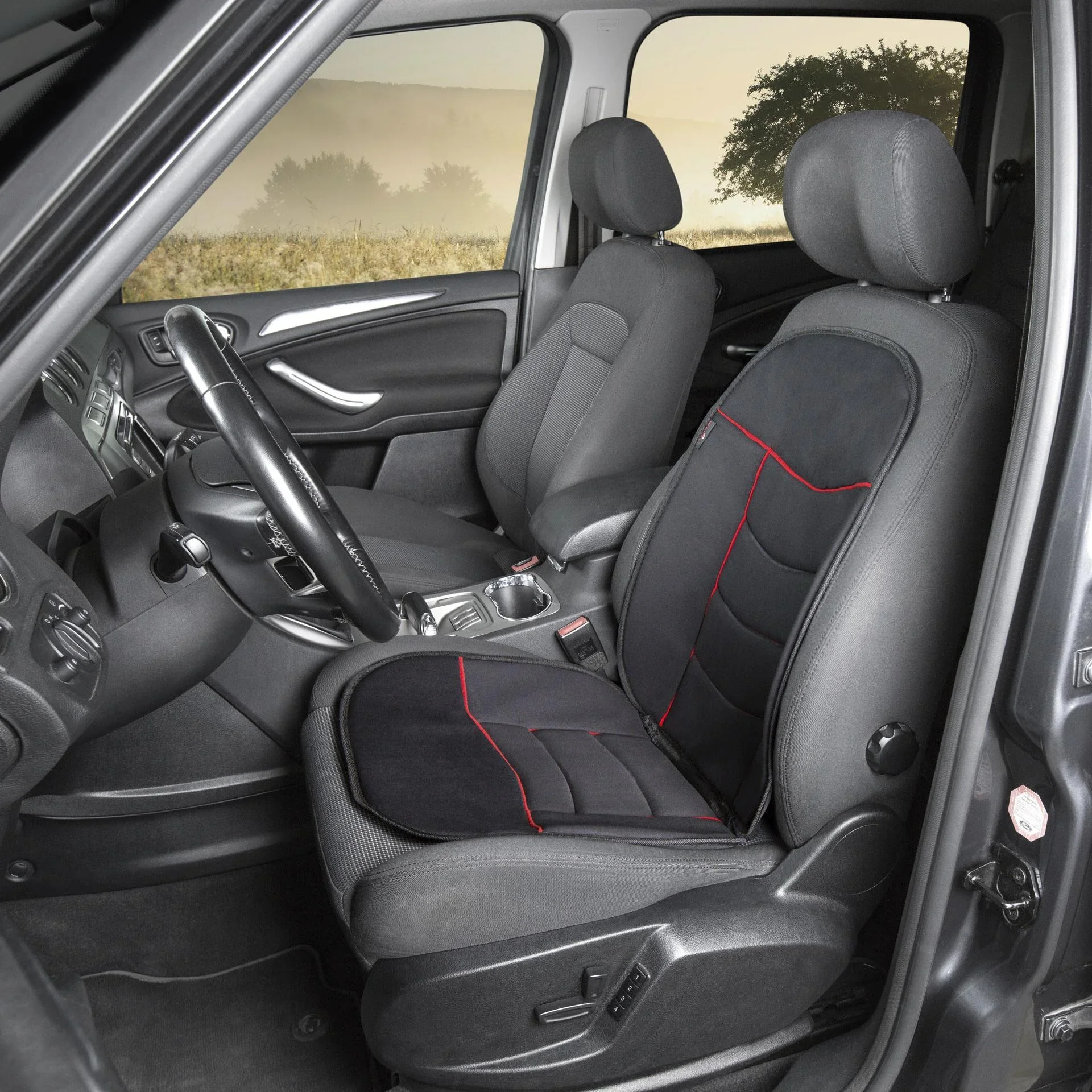 Sitzaufleger Elegance Plus rot schwarz - 0