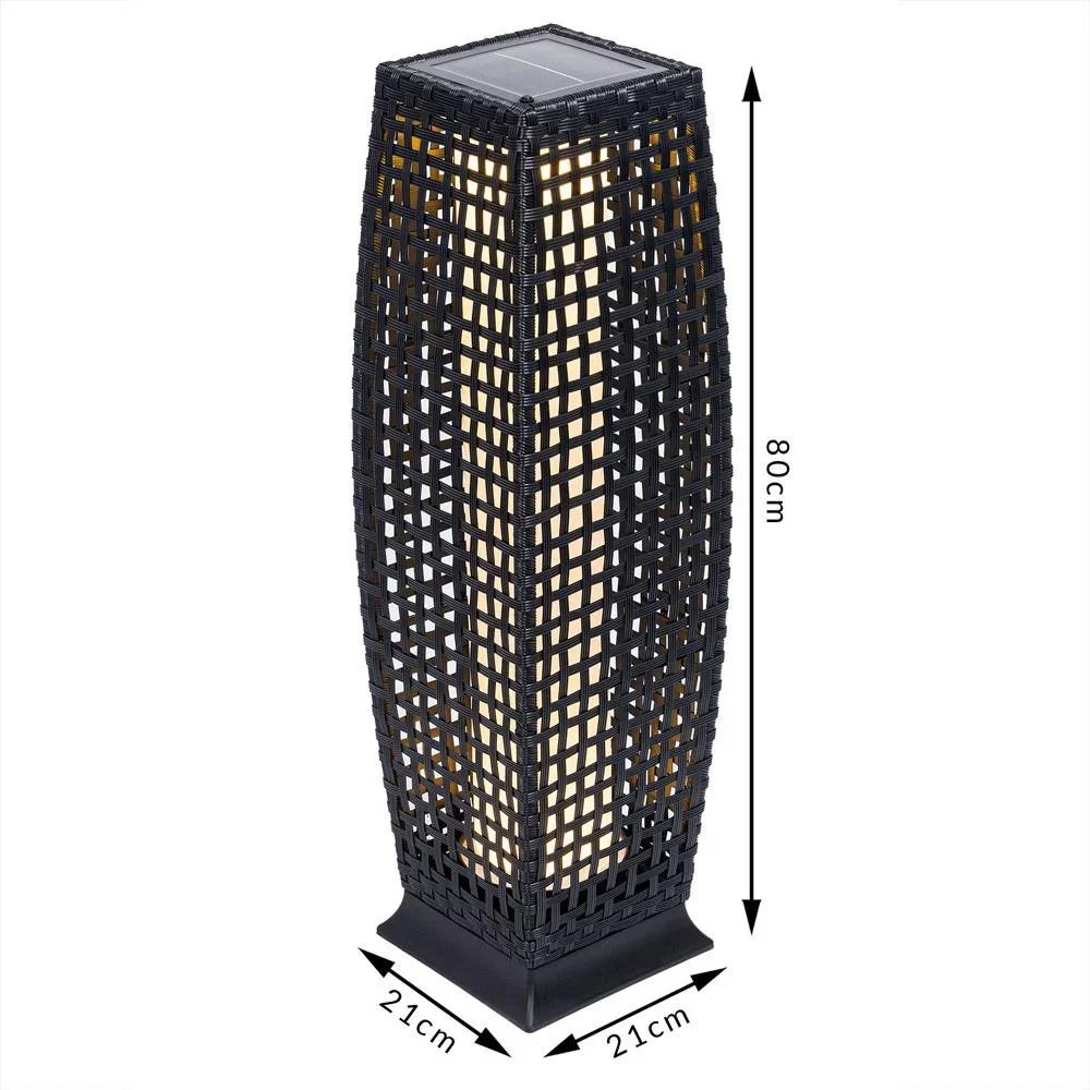 Solar-Gartenleuchte Polyrotan 25 LED 80cm - 3