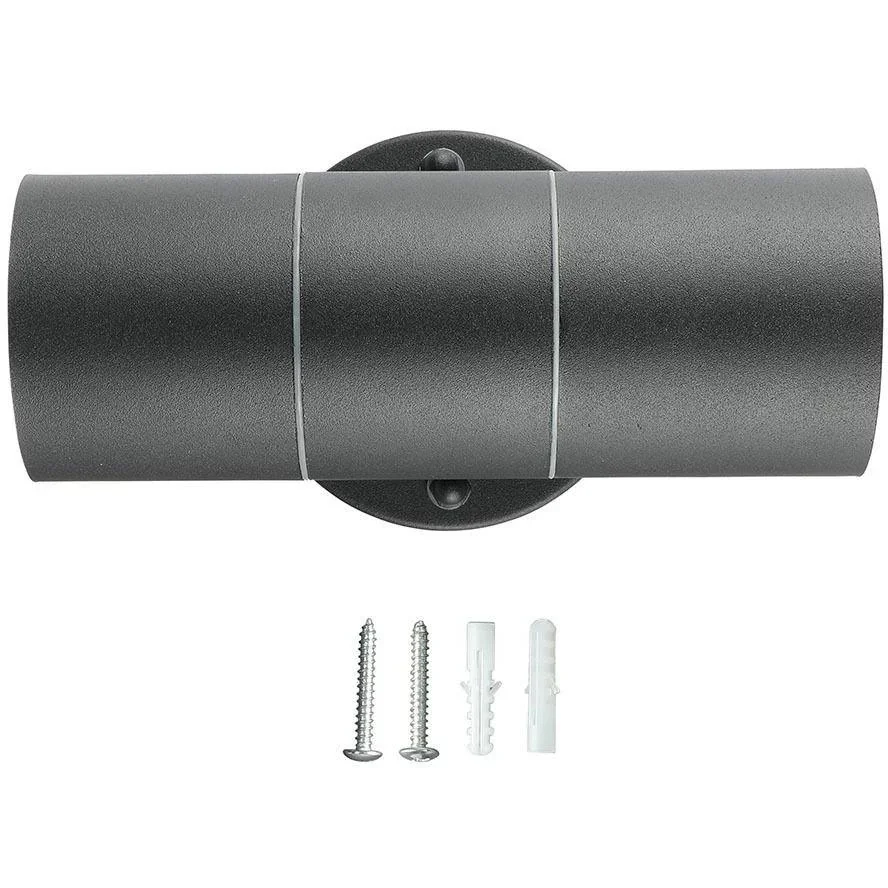 VT-7622 Wandleuchte für den Außenbereich Auf/Ab - GU10 - Edelstahl - Schwarz - IP44 - 6