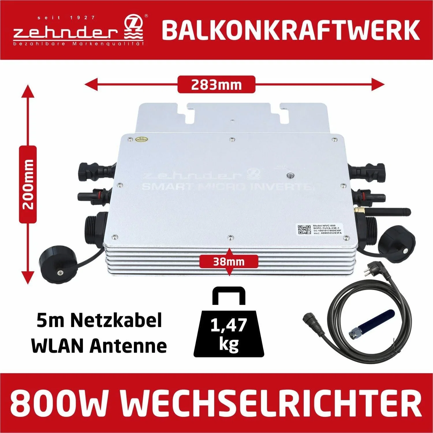 Premium Balkonstrom System 600 Watt, steckerfertig - 2