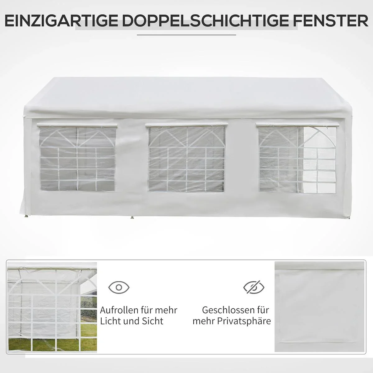 Pavillon Partyzelt 3x6m Garten Fe - 2