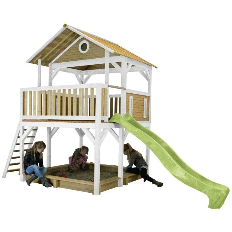 Simba Spielturm Braun/Weiß - Lindgrüner Schlitten - 3
