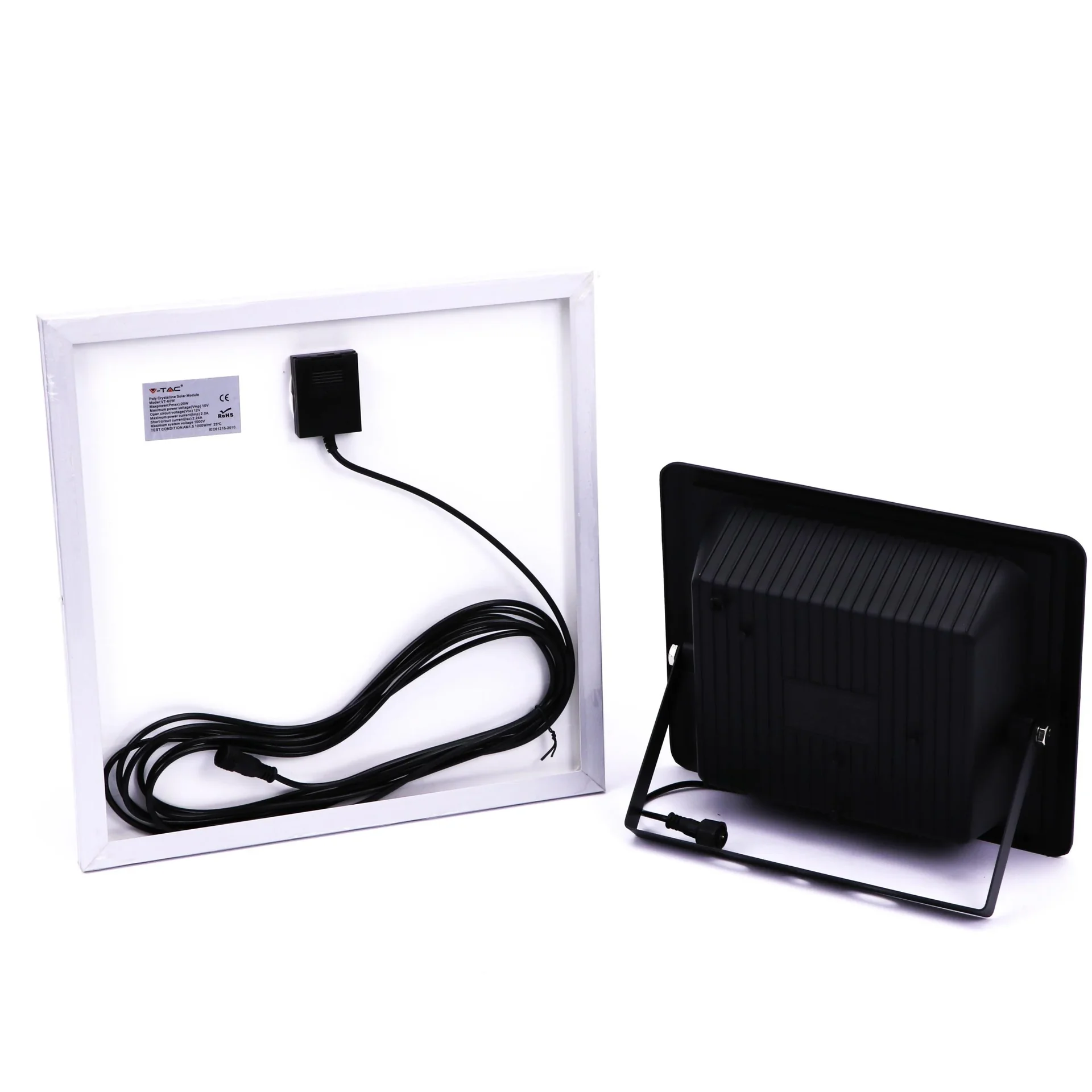 VT-60W Solarscheinwerfer mit separatem Solarpanel - 20W - 1650 Lumen - 4000K - Solarenergie - 2