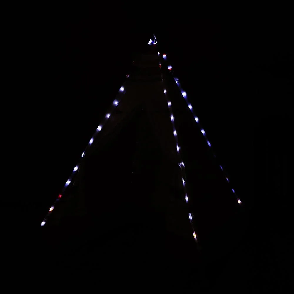 LED Tipi Zelt Rot / Weiss - 1