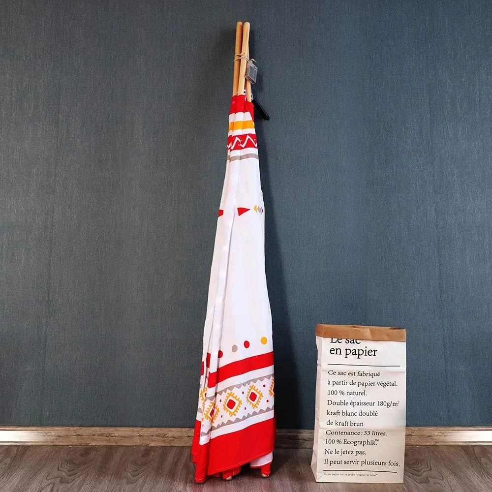 LED Tipi Zelt Rot / Weiss - 7
