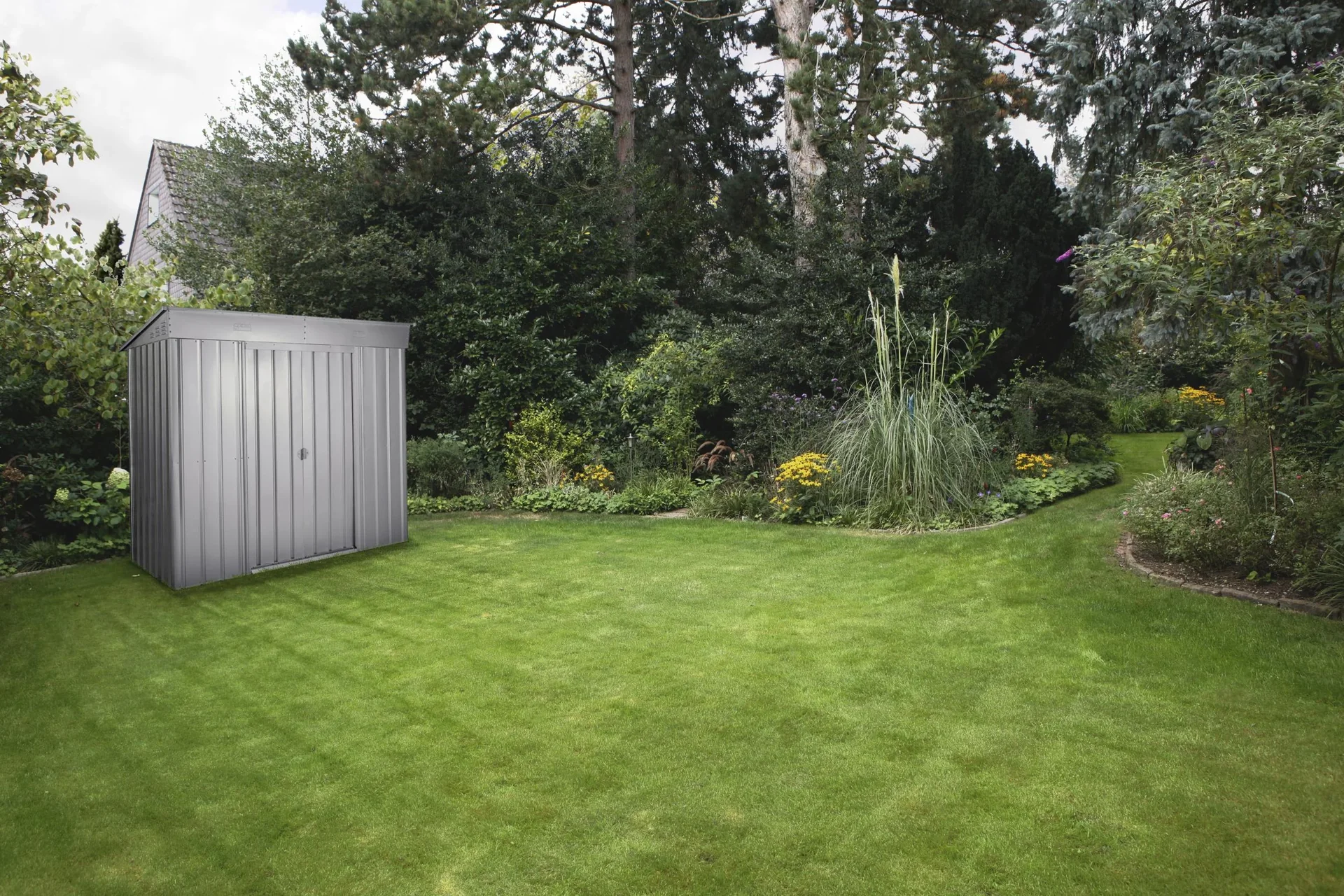 Gerätehaus Pultdach Skillion 84, silber metallic - 1