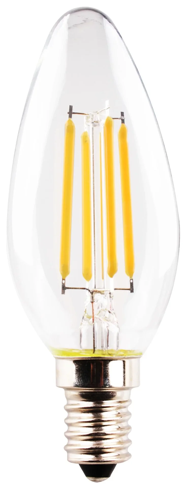 Retro-LED Kerzenlampe mit 4 Watt, E14, warmweiß, klar - 0
