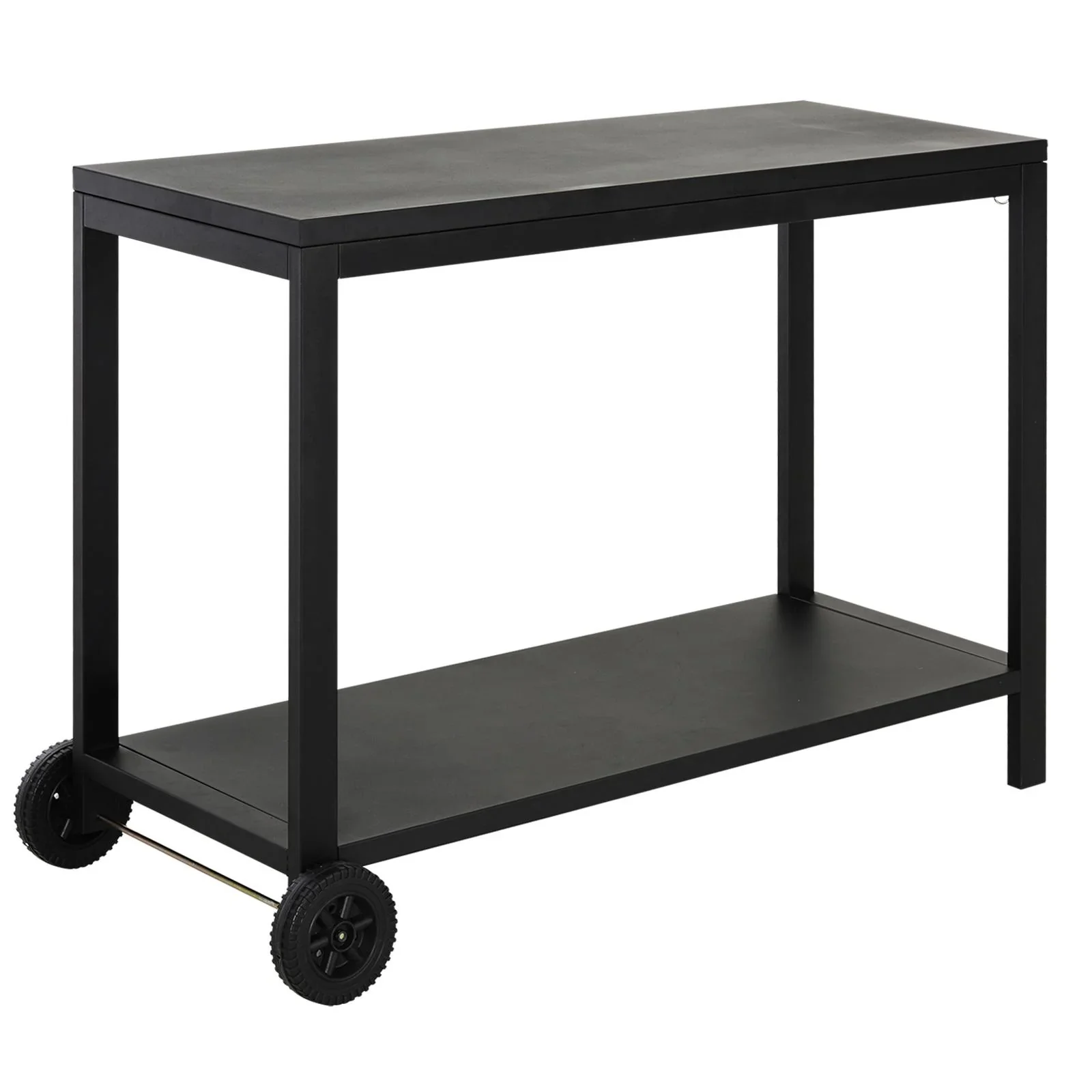 Edelstahlküchenwagen mit Rollen, schwarz - 2