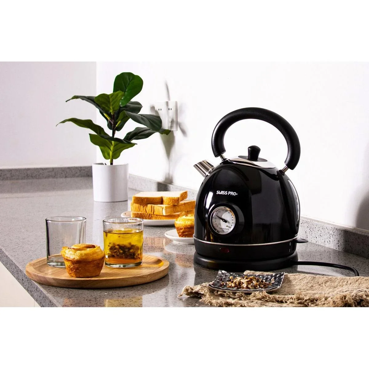 Retro-Wasserkocher - 2200W - 1,8L - Schwarz - 0