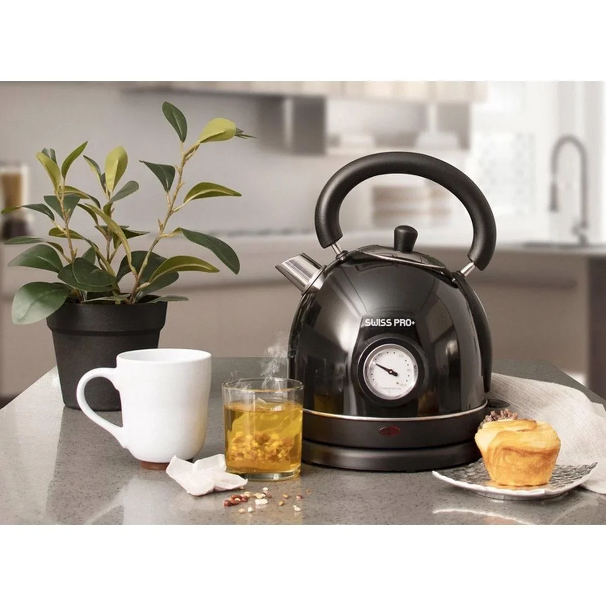 Retro-Wasserkocher - 2200W - 1,8L - Schwarz - 7
