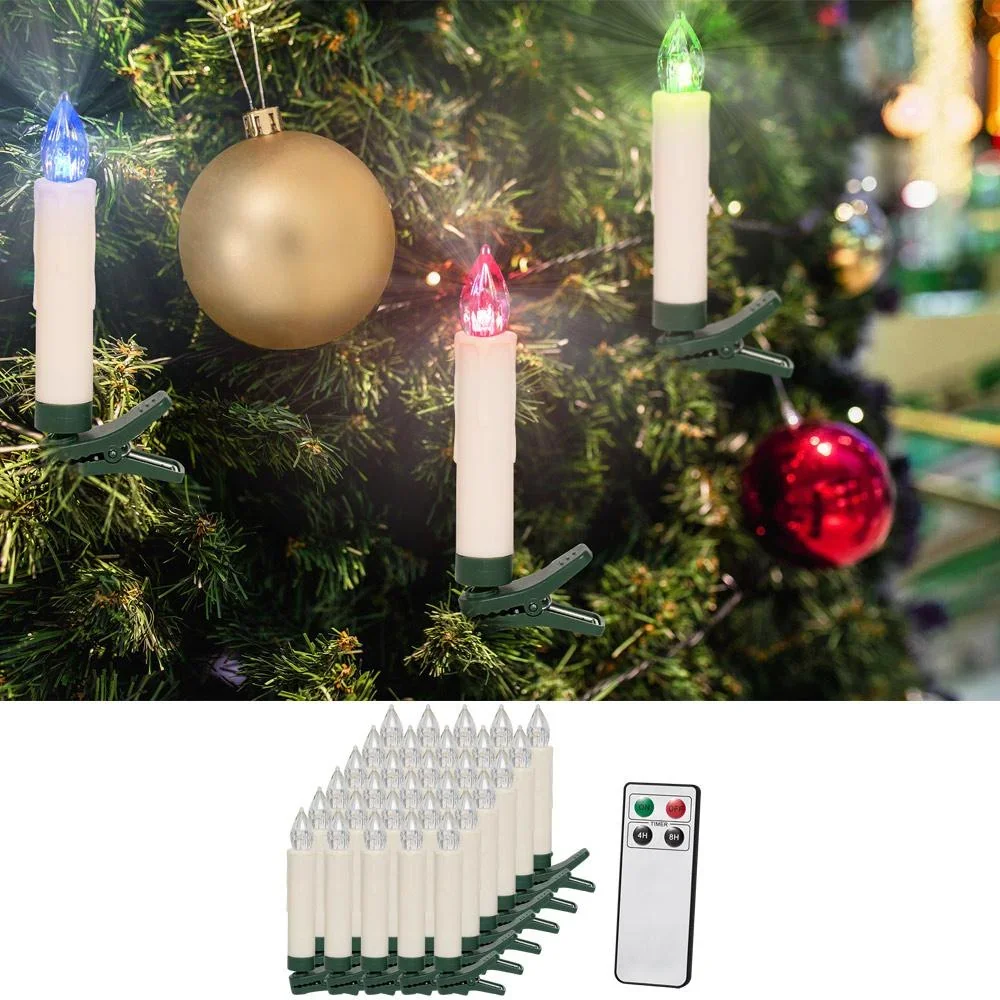 LED-Weihnachtsbaumkerzen 30er-Set mit Fernbedienung warm-weiß - 1