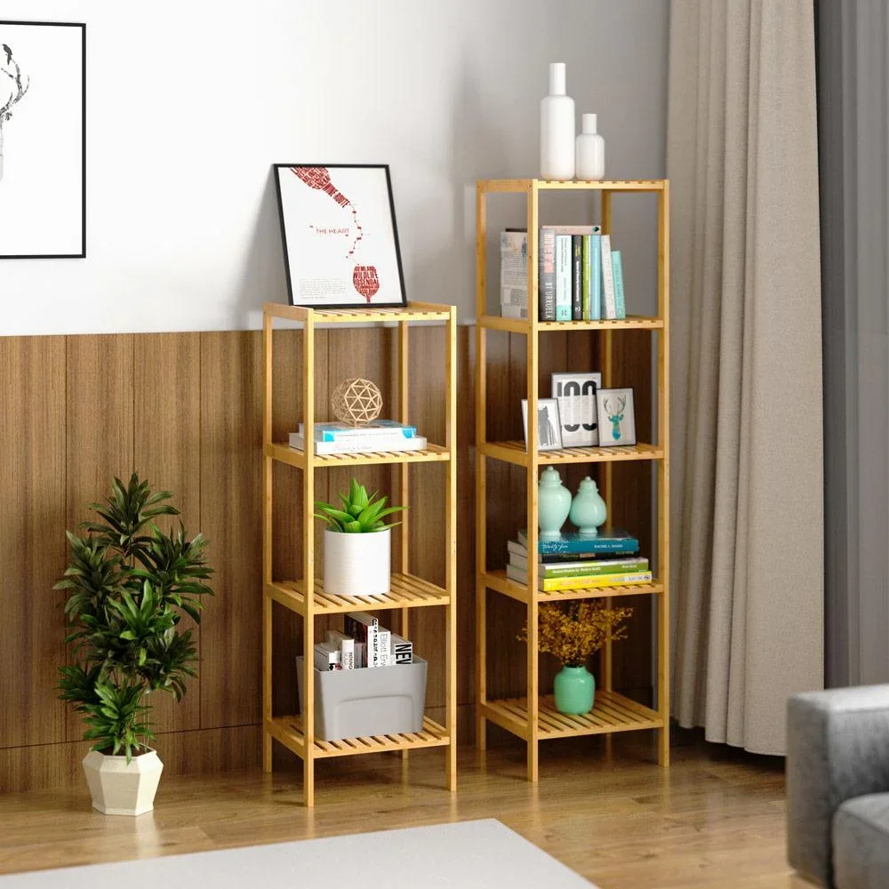 Stehende Bad-/Wohnzimmerschrank Bambus 140x33x33cm - 0