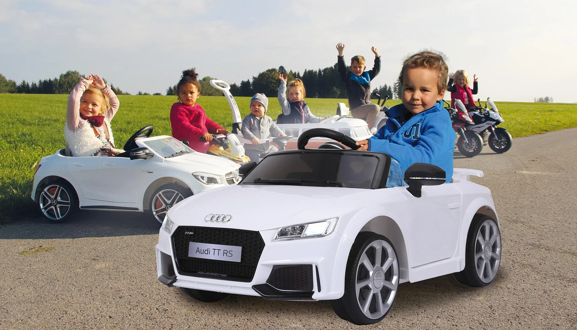 Ride-on Kinderfahrzeug, Audi TT RS, 12 Volt, Weiß - 0