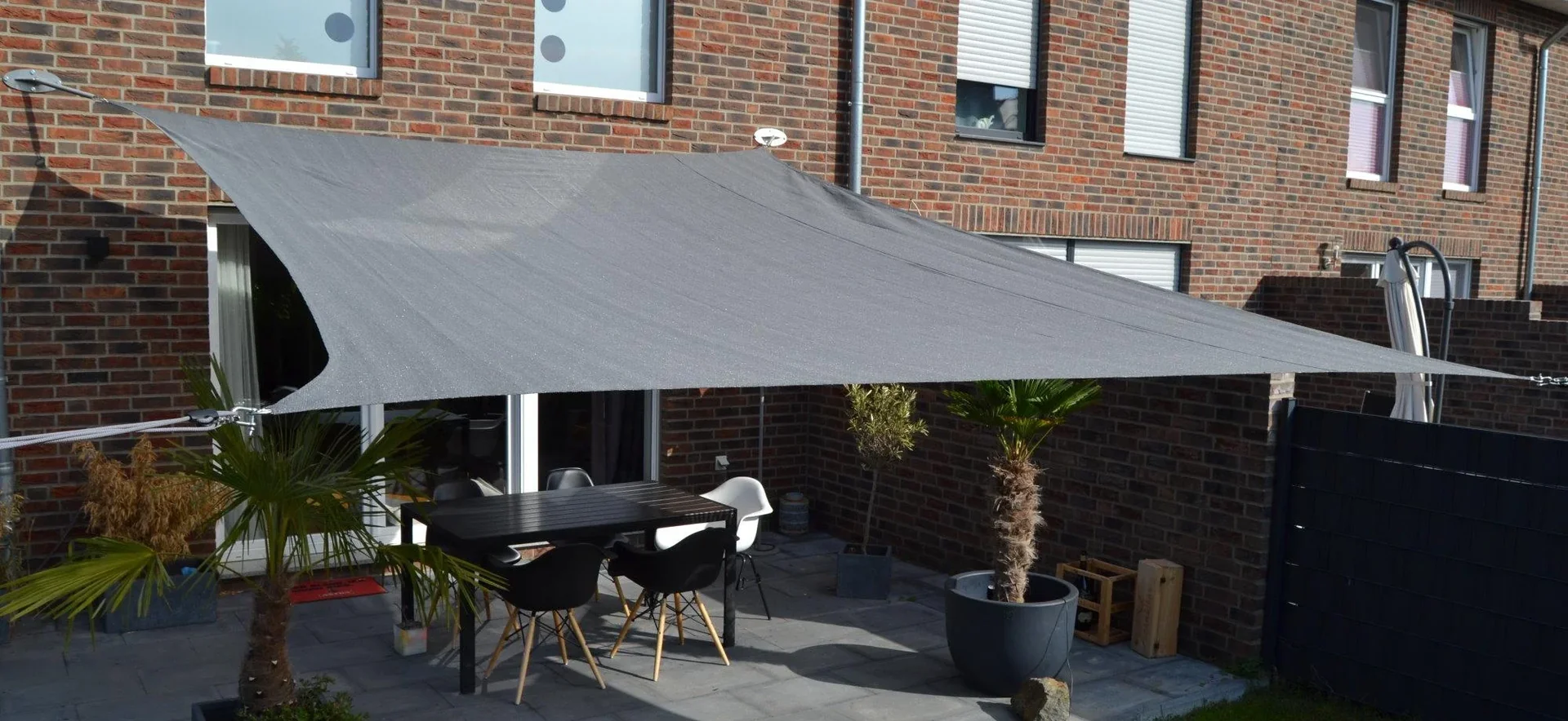 Viereck-Sonnensegel HDPE grau 300 x 500cm - 1