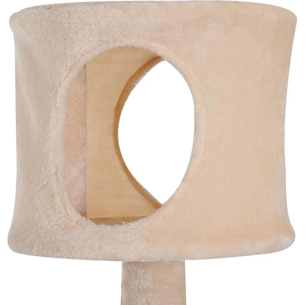 Kratzbaum Katzenbaum Kletterbaum Futterschale Leiter Beige L150 x B60 x H170 cm - 6