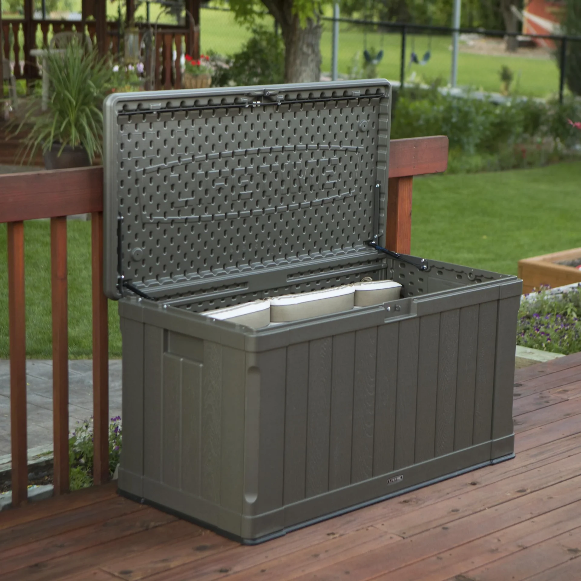 Kunststoff Kissenbox Premium 440 Liter Volumen braun - 1