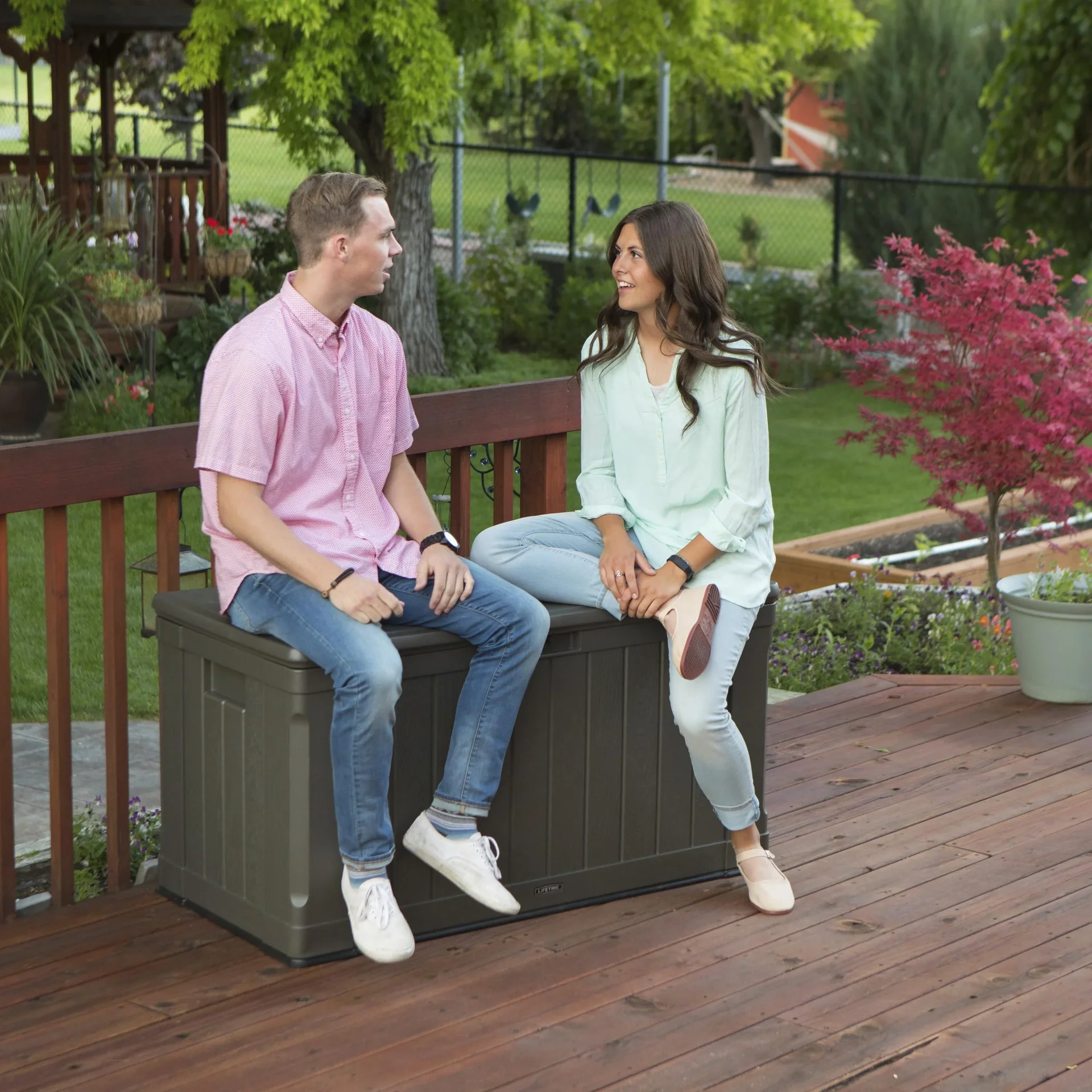 Kunststoff Kissenbox Premium 440 Liter Volumen braun - 2