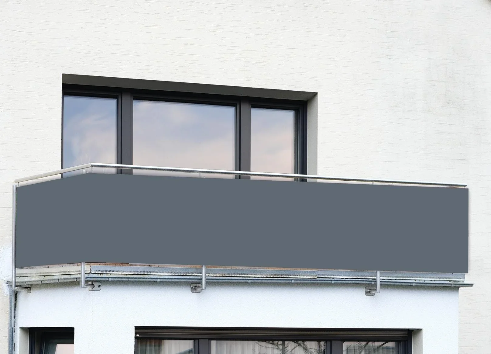 Balkon Sichtschutz Anthrazit Uni - 0