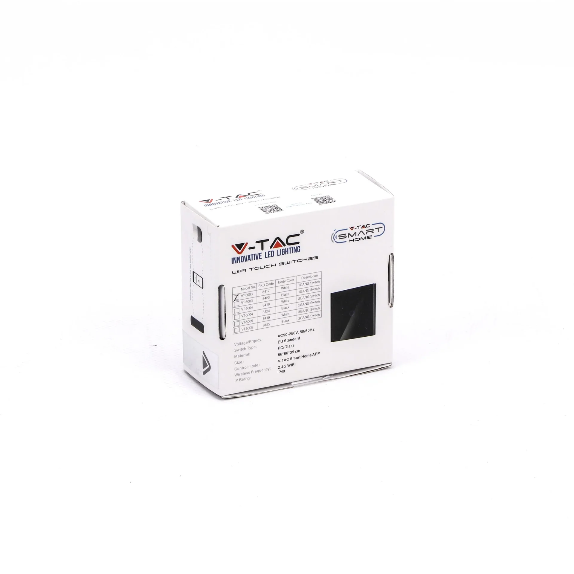 Smarthome VT-5005 Eingebauter WiFi-Touch-Schalter - 3 Tasten - schwarz - Funktioniert mit Amazon Alexa und Google Home A - 0
