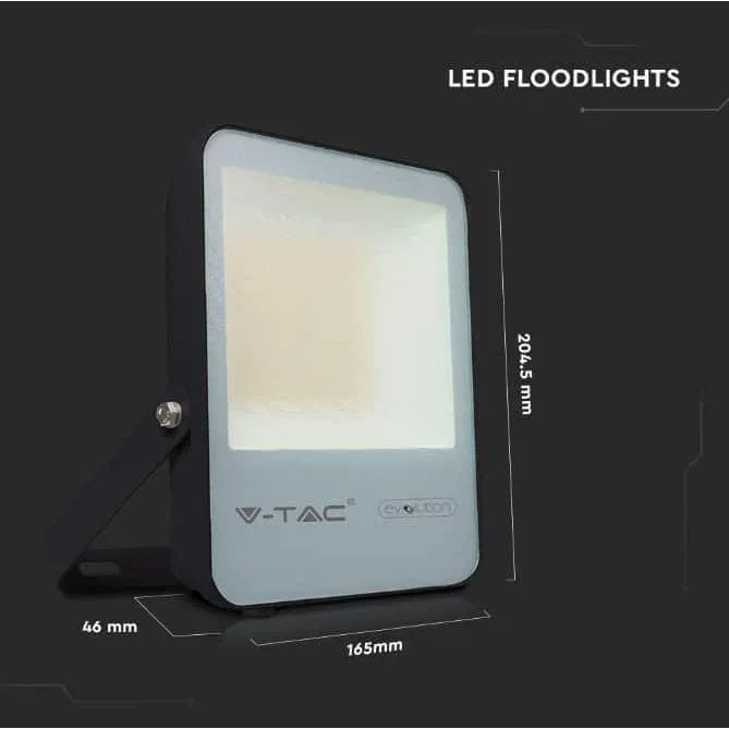 VT-30185 LED-Flutlicht - 30 W - 4720 Lm - 4000K - schwarz - Extra effizient - 8