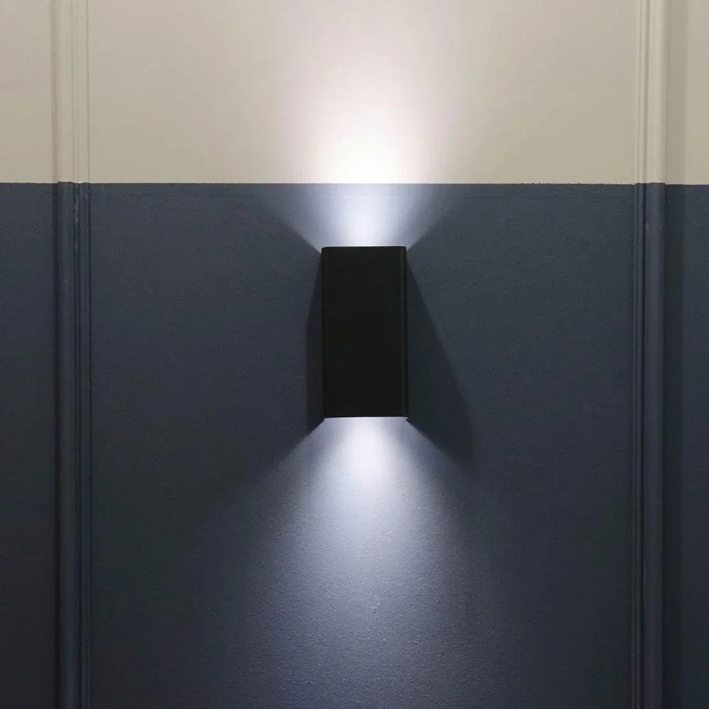 VT-7652SQ Außenwandleuchte Up/Down - GU10 - Schwarz - IP44 - 8