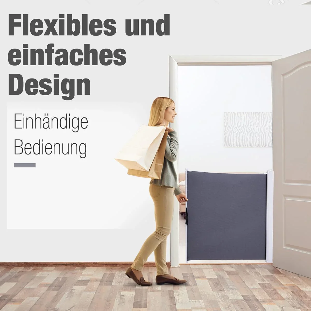 Türschutzgitter einrollbar grau - 6