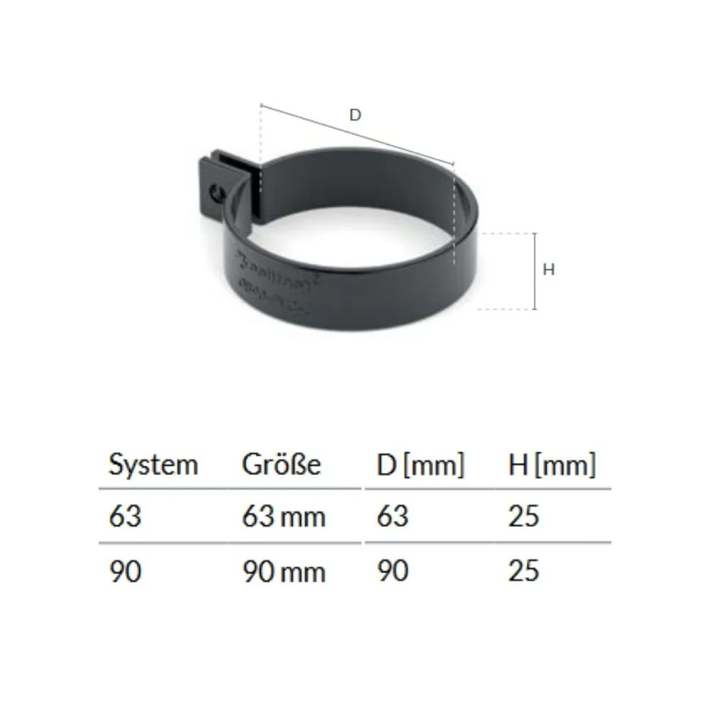 Bügel (PVC) graphit System 90-0
