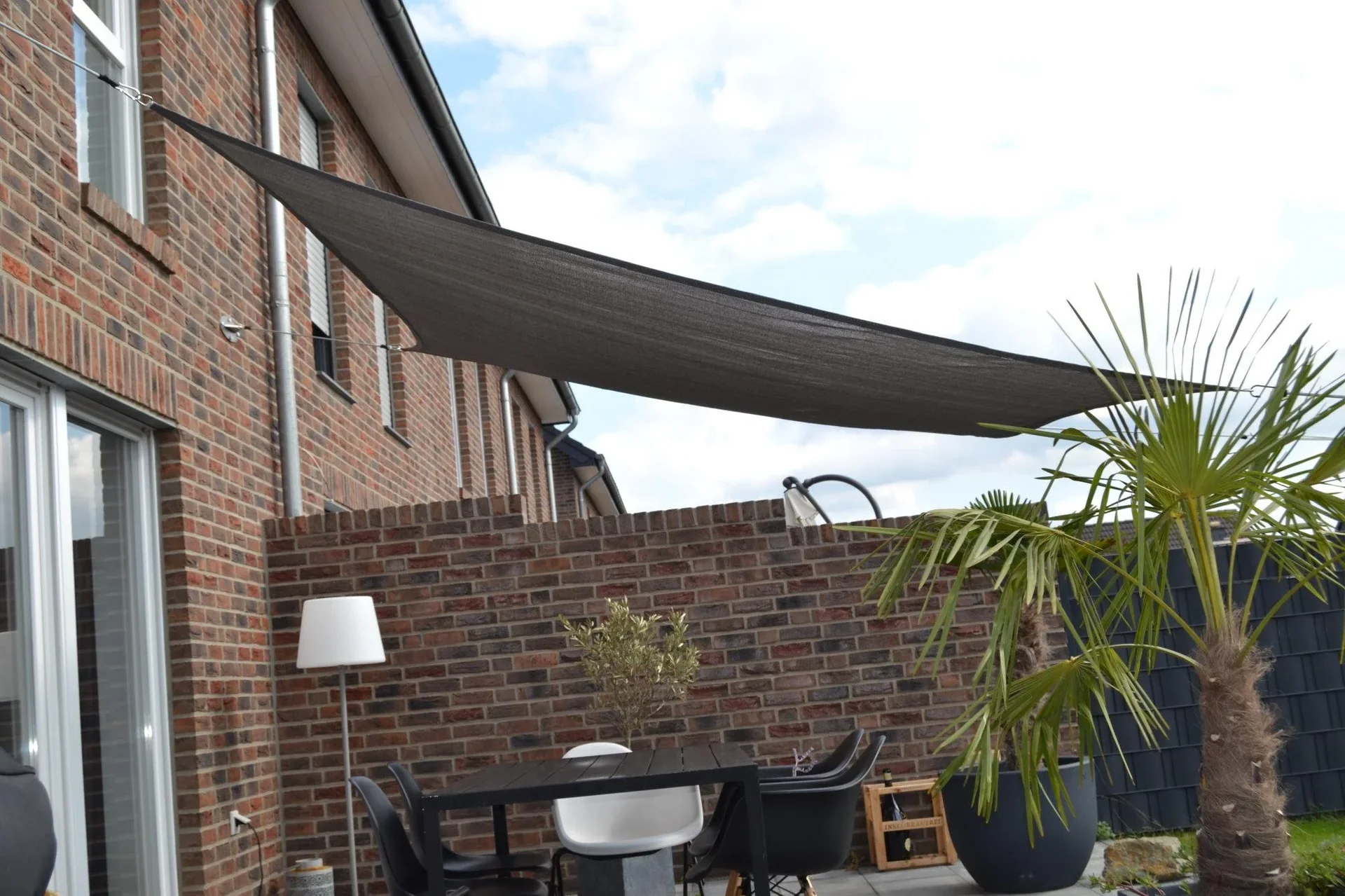 Viereck-Sonnensegel HDPE grau 250 x 300cm - 1