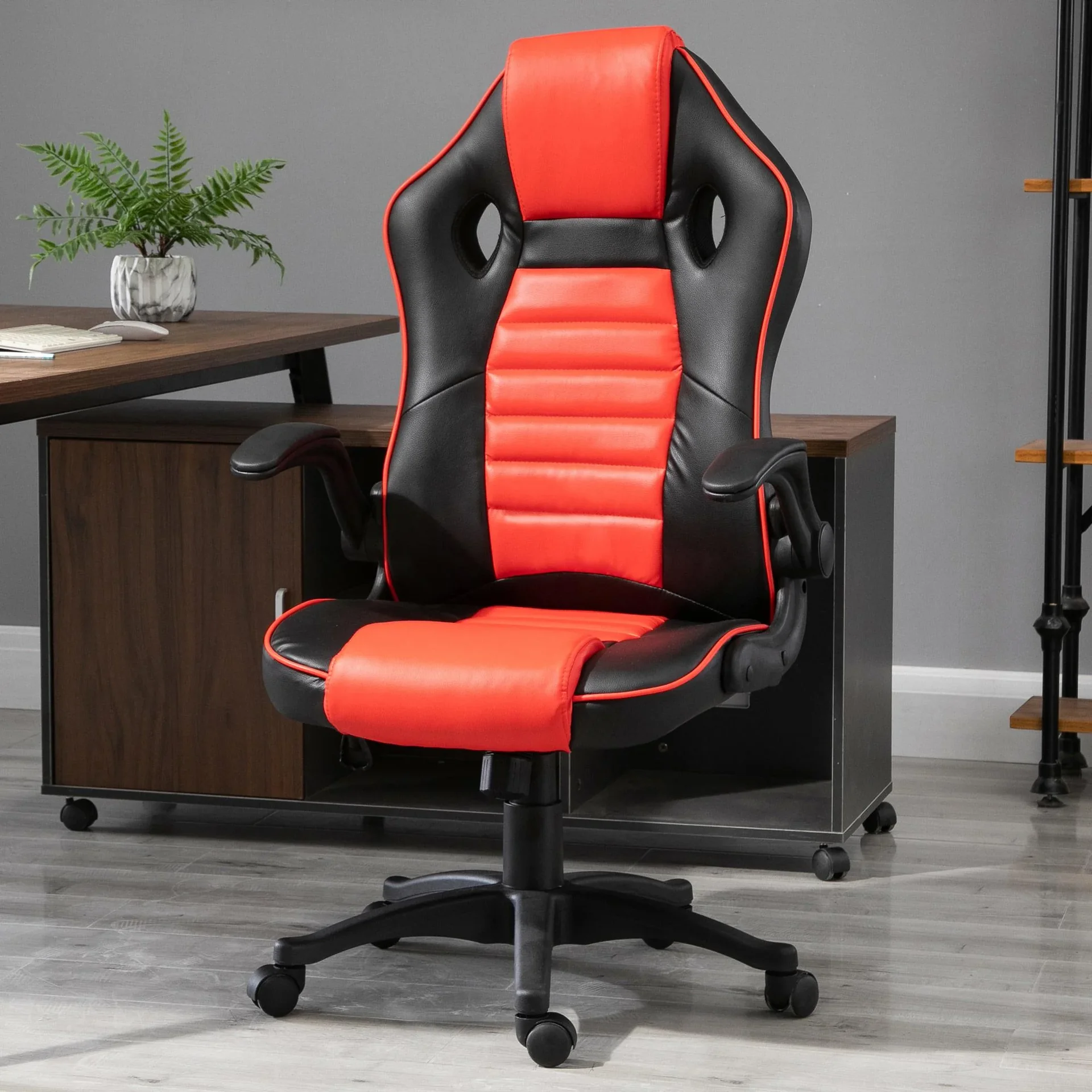Bürostuhl für Spielautomaten, rot, schwarz - 2