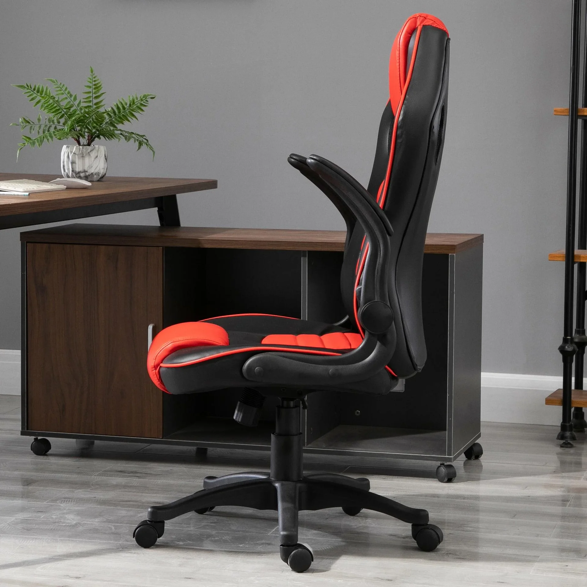 Bürostuhl für Spielautomaten, rot, schwarz - 6