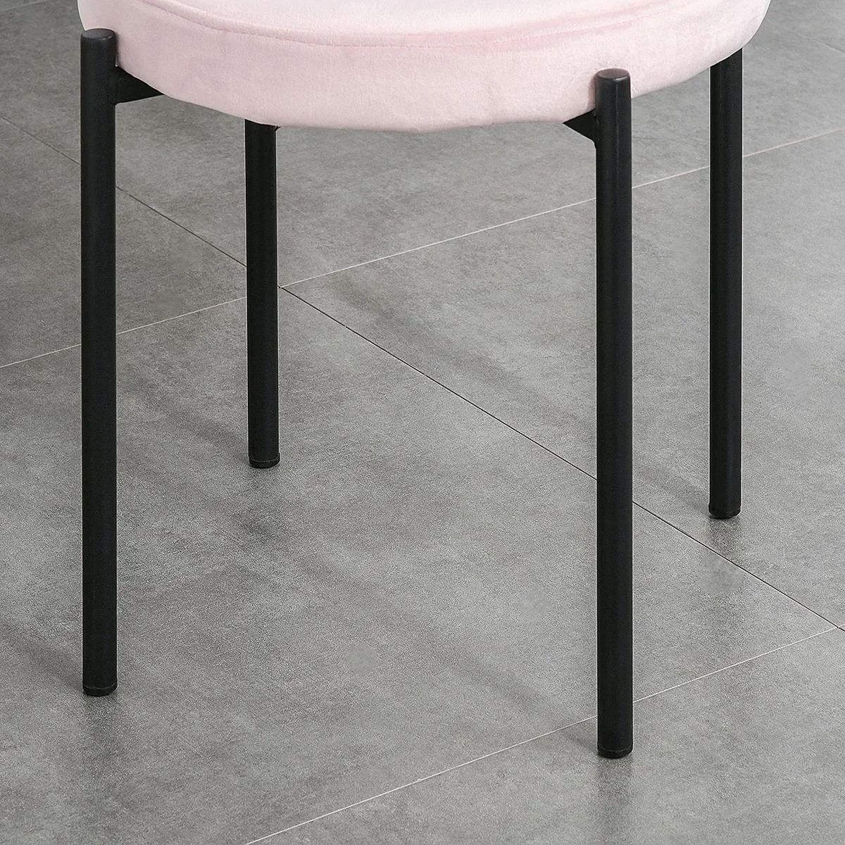 Hocker 4-teiliges Set mit Samtüberzug Grau - 1