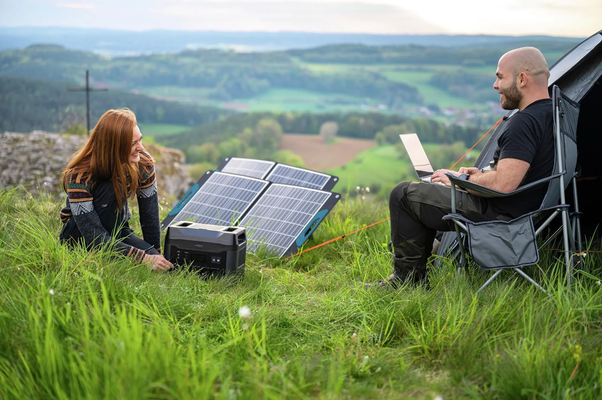Solarmodul mit Tragegriff 100 Watt, faltbar - 0