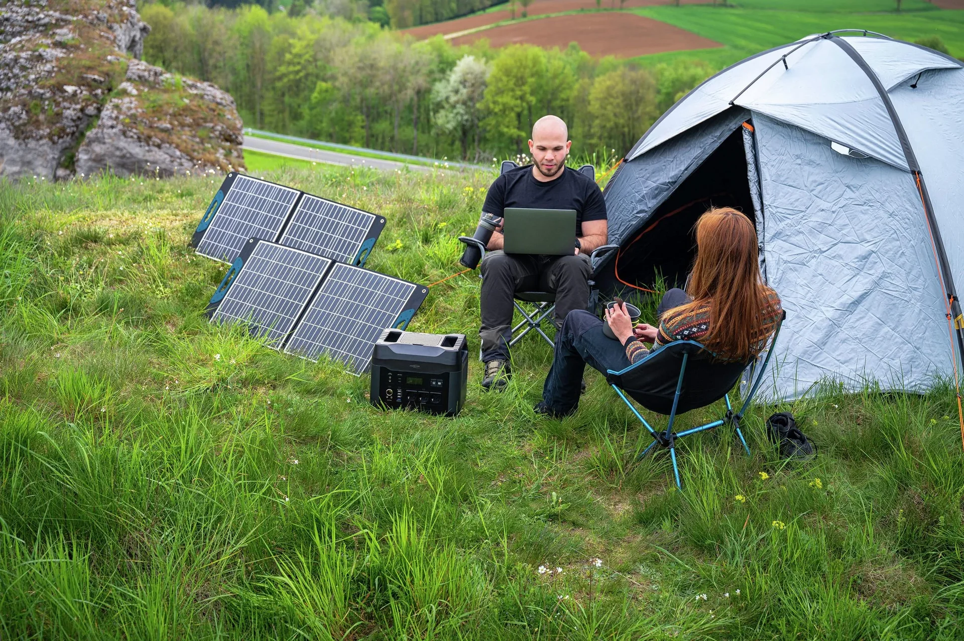 Solarmodul mit Tragegriff 100 Watt, faltbar - 1
