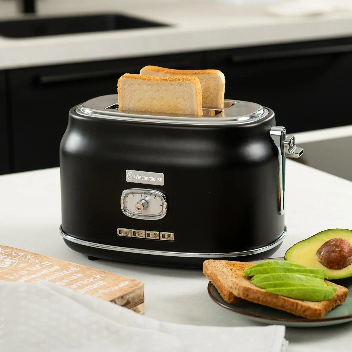 Retro-Toaster - 2-Scheiben-Toaster - Schwarz - 2